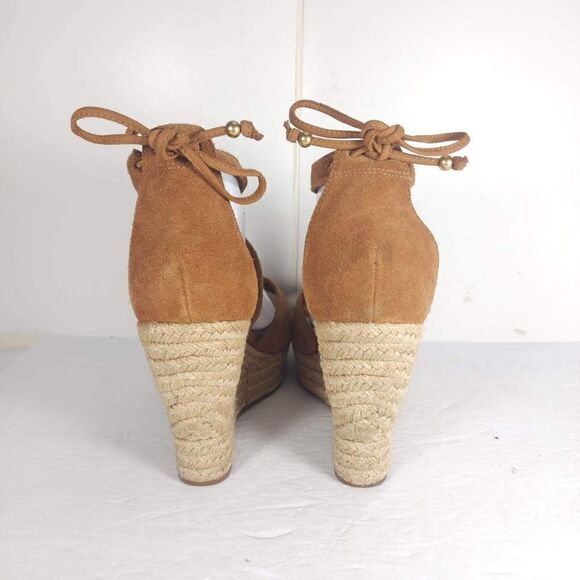 UGG WOMEN'S REAGAN US 11 CHESTNUT SUEDE STRAPPY PLATFORM WEDGE SANDALS - Picture 9 of 11